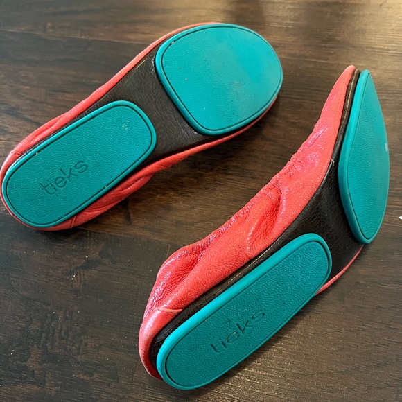 Tieks Poppy Coral Leather Ballet Flats size 10 RARE - Picture 6 of 6